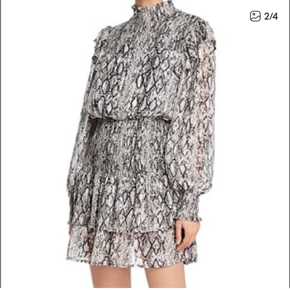 Endless Rose Monochrome Snake Print Long Sleeve Dress